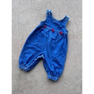 Vintage 1990's Baby girl denim overalls size 6-9M